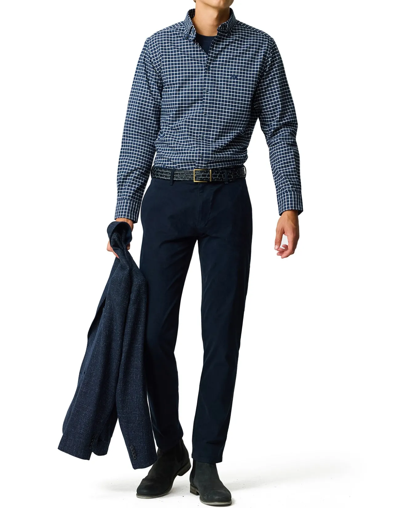 Oxford Valley Check Sports Fit Shirt - Midnight