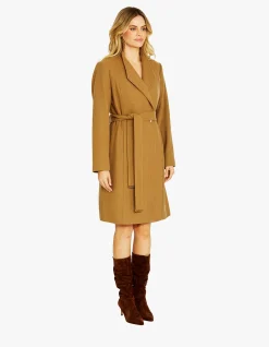 Oxford Wool Blend Belted Knee Length Coat