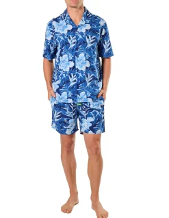 Painted Tropical Relaxed Woven PJ Set