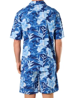 Painted Tropical Relaxed Woven PJ Set