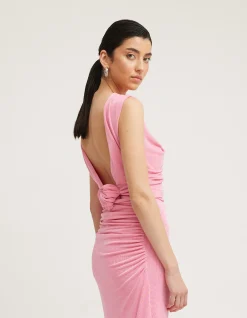 Paisleigh Draped Cut Out Jersey Maxi Dress