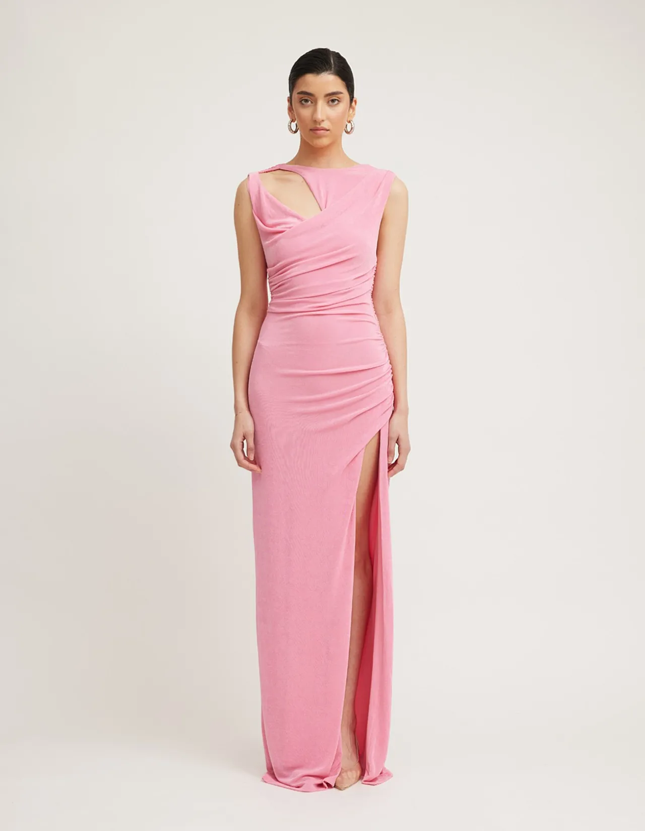 Paisleigh Draped Cut Out Jersey Maxi Dress