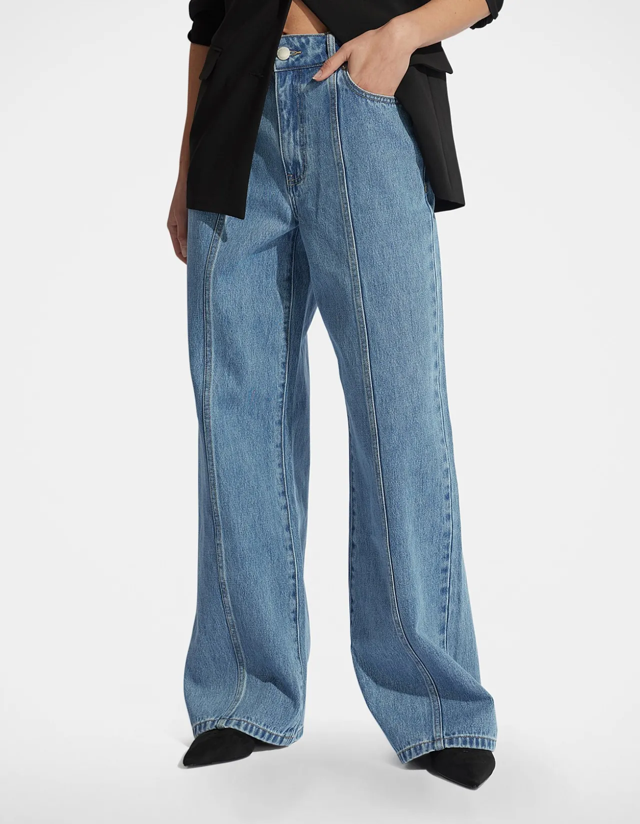 Paisley Mid Rise Straight Leg Jean