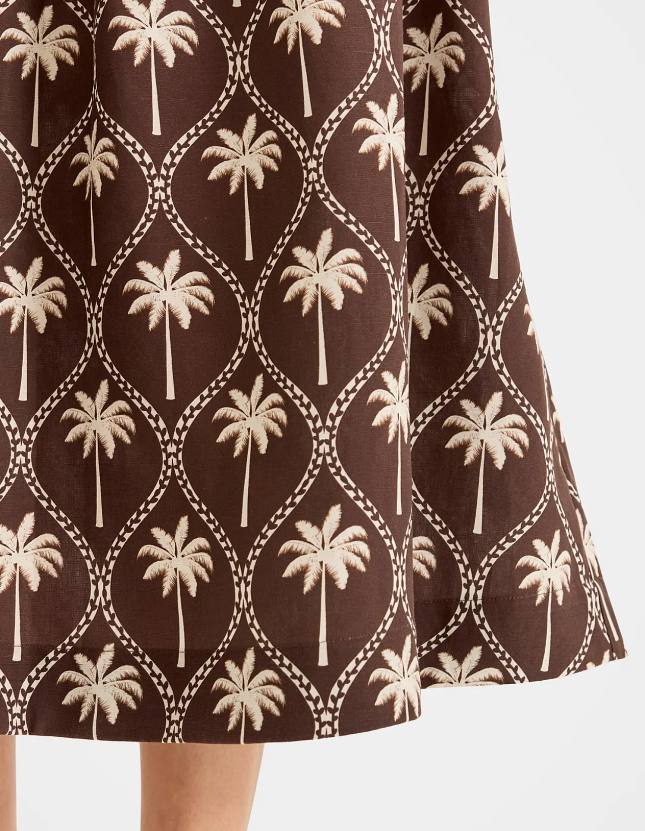 PALMS LINEN MIDI SKIRT