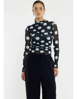 PAMMIE SEAMED MESH TOP