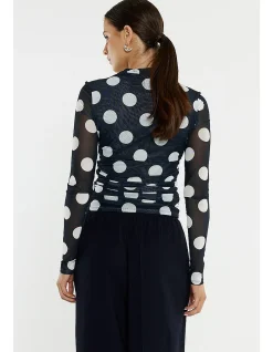 PAMMIE SEAMED MESH TOP
