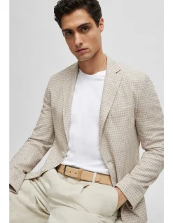 Patterned Slim-Fit Jacket in Jersey