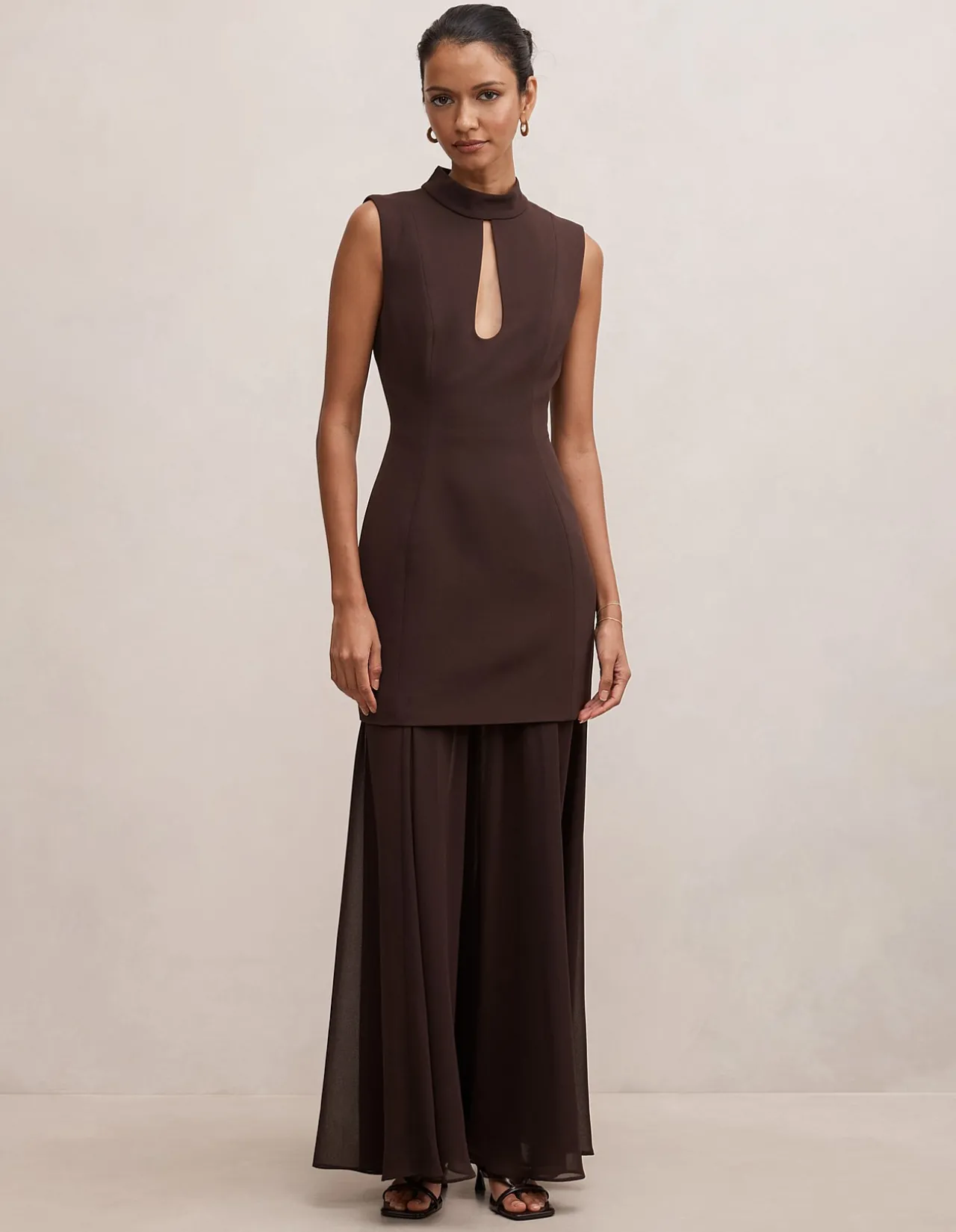 PEARL PETITE HIGH NECK UNDERLAY DRESS