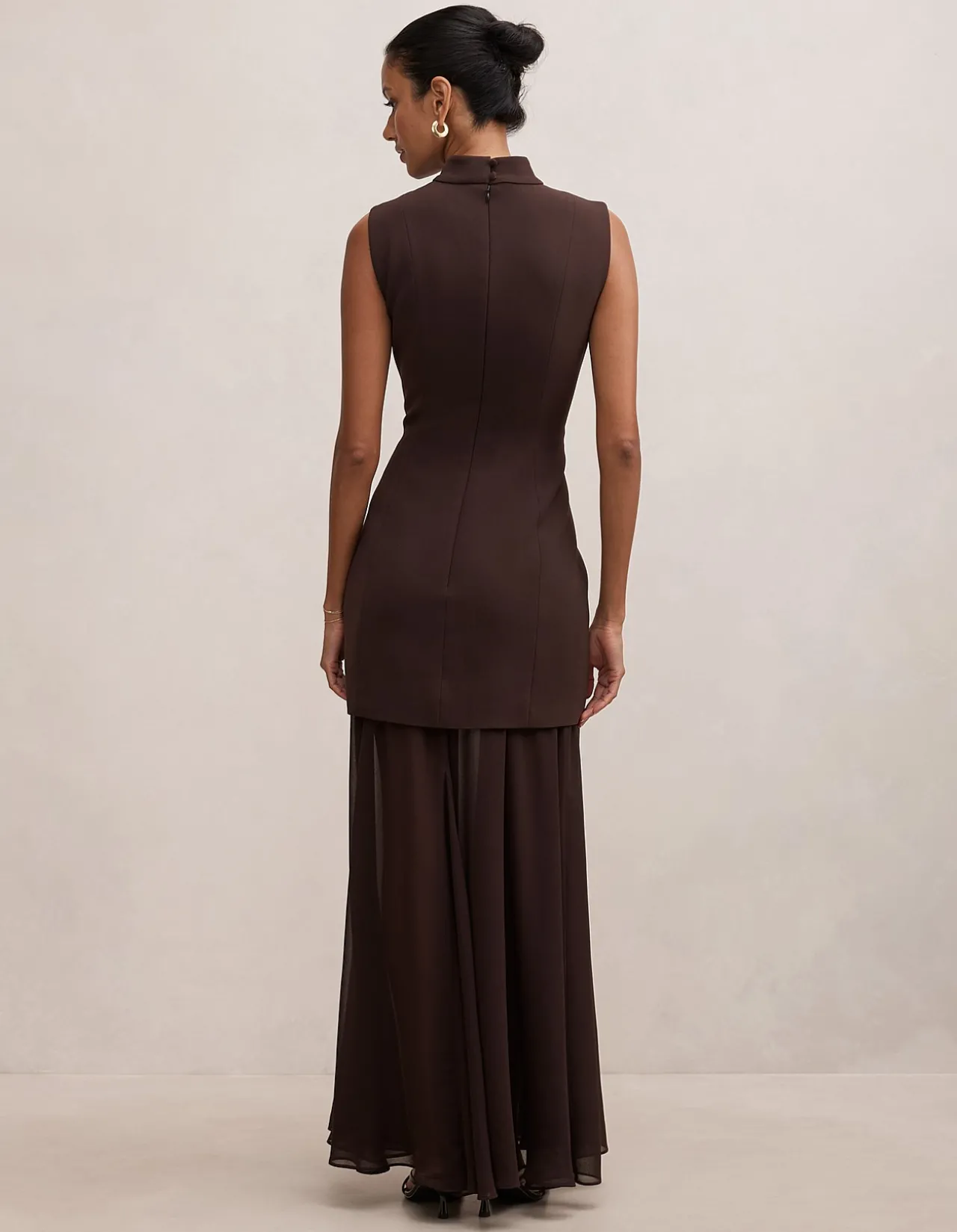PEARL PETITE HIGH NECK UNDERLAY DRESS