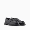Pebbled Leather Loafers