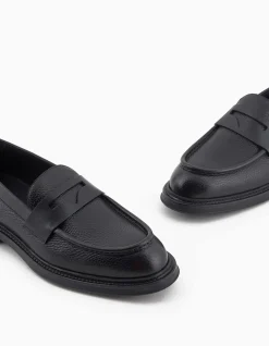 Pebbled Leather Loafers