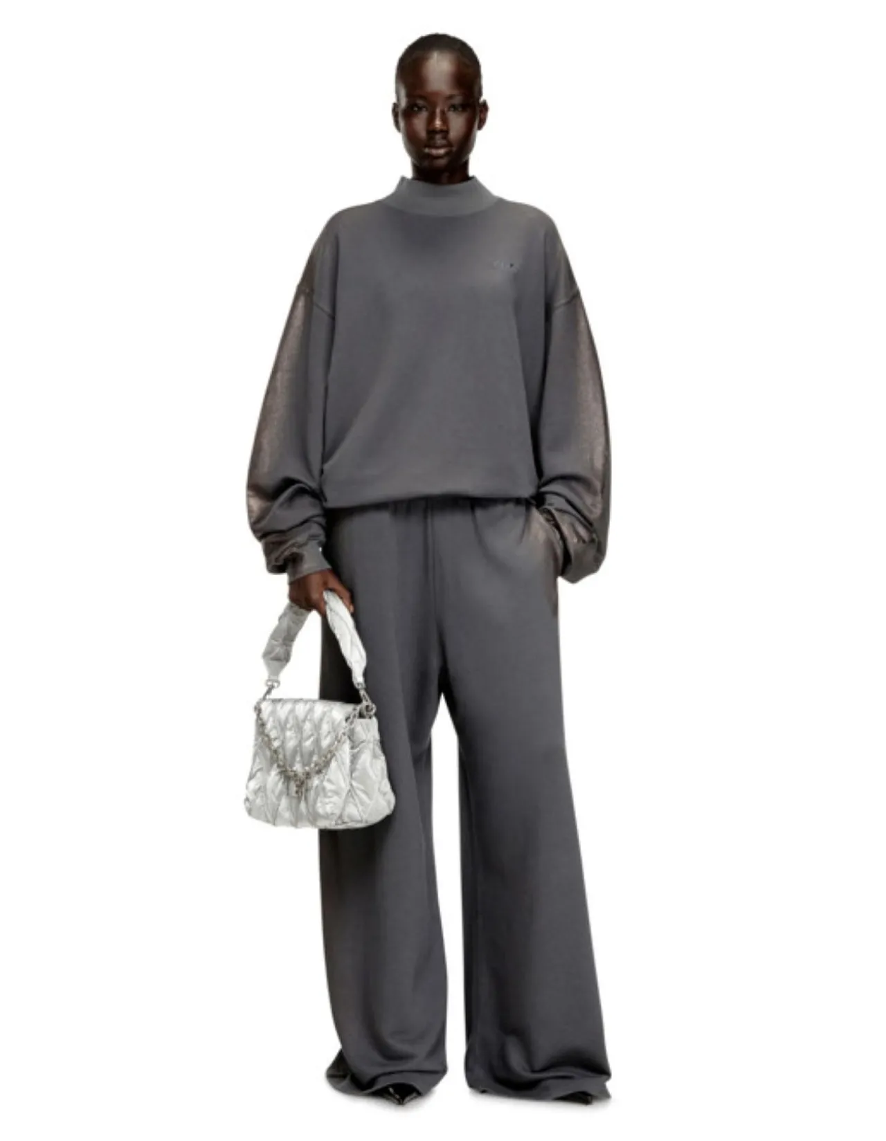 P-ELIC WIDE LEG COATED TRACKSUIT PANTS