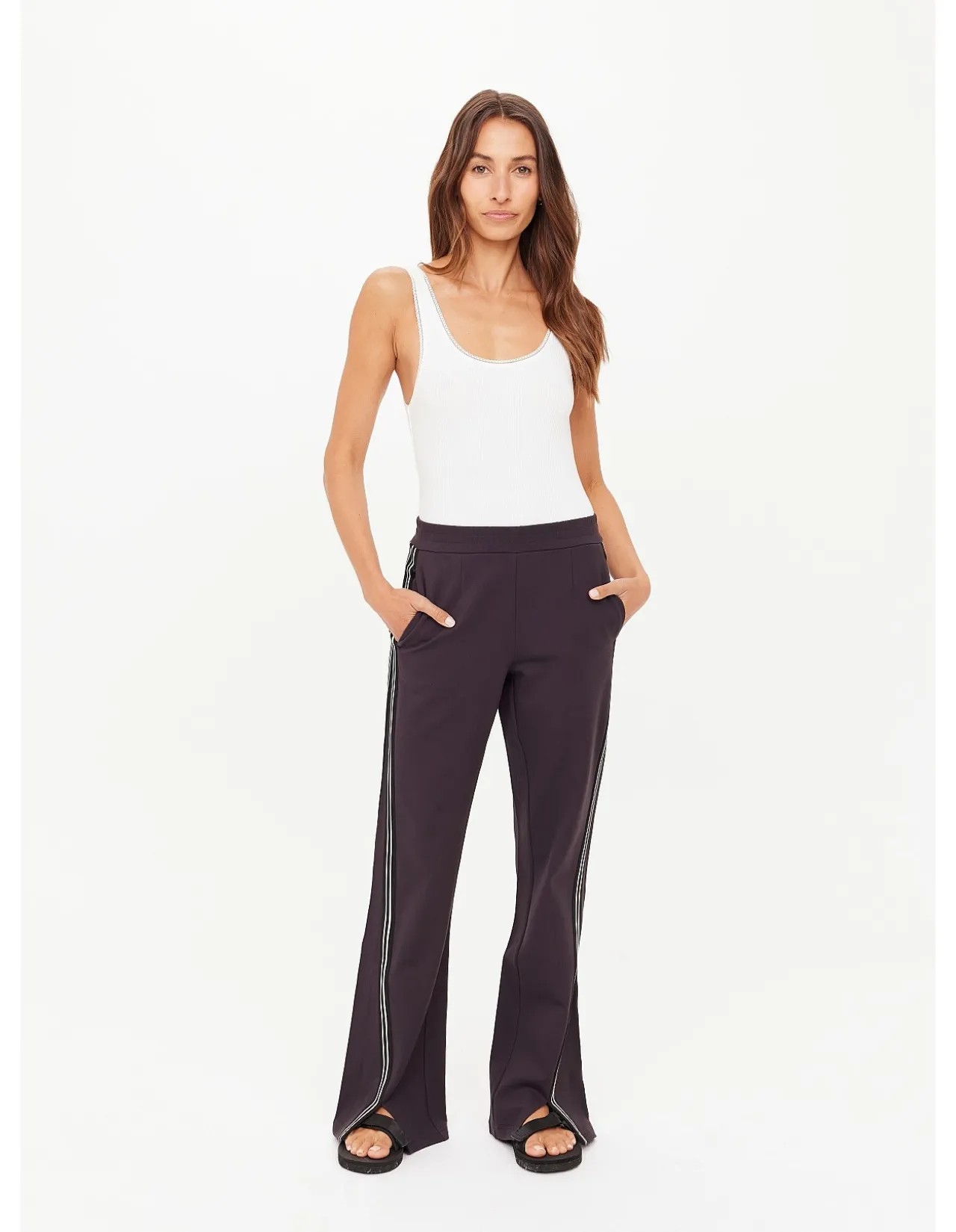 Petra Mid Rise Split Hem Flare Pant