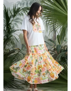 Pier Tropical Fiesta Shirred Tiered Skirt Dress