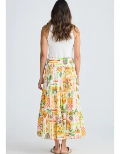 Pier Tropical Fiesta Shirred Tiered Skirt Dress