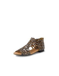 Pietro Laser Cut Leopard Suede Sandals