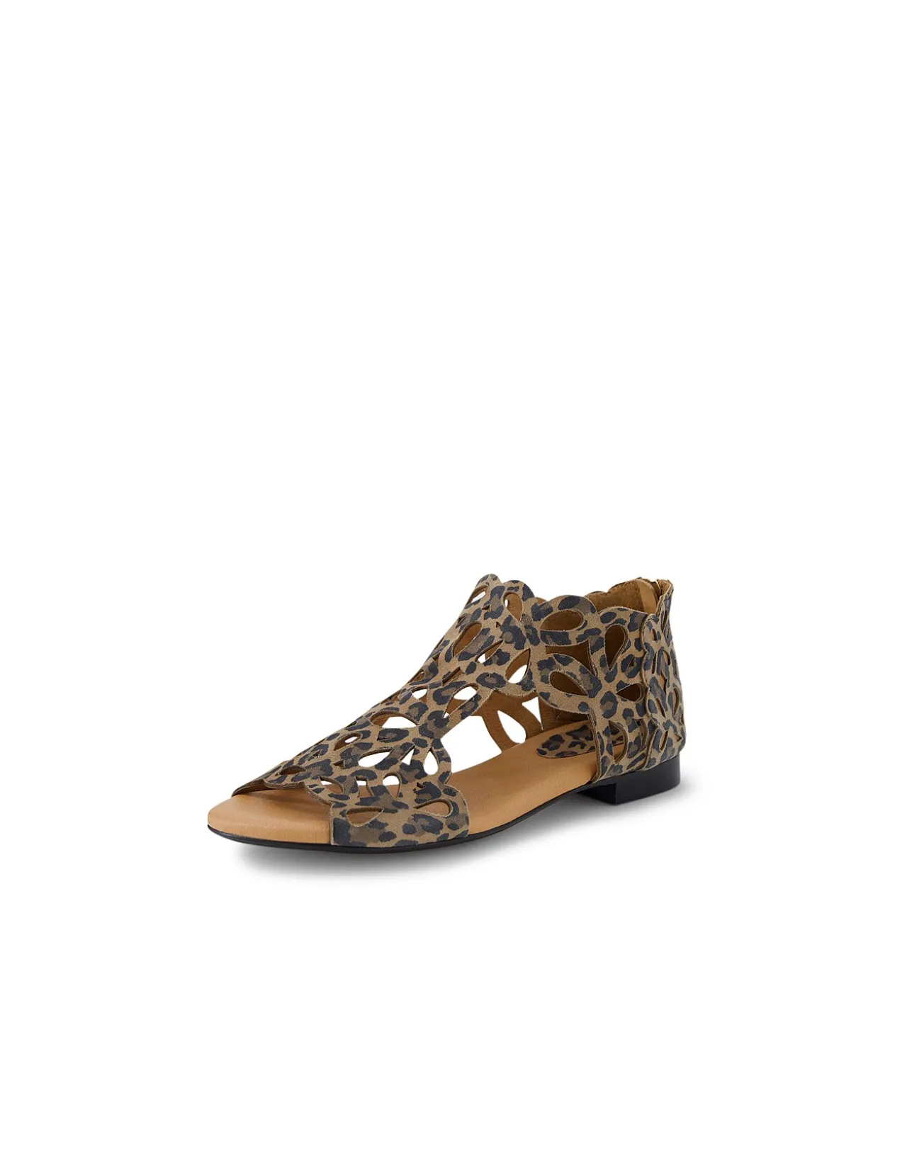 Pietro Laser Cut Leopard Suede Sandals