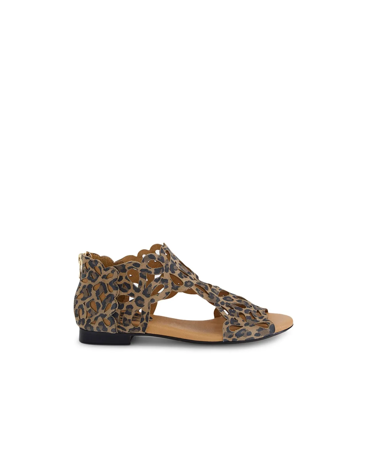 Pietro Laser Cut Leopard Suede Sandals