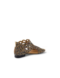 Pietro Laser Cut Leopard Suede Sandals
