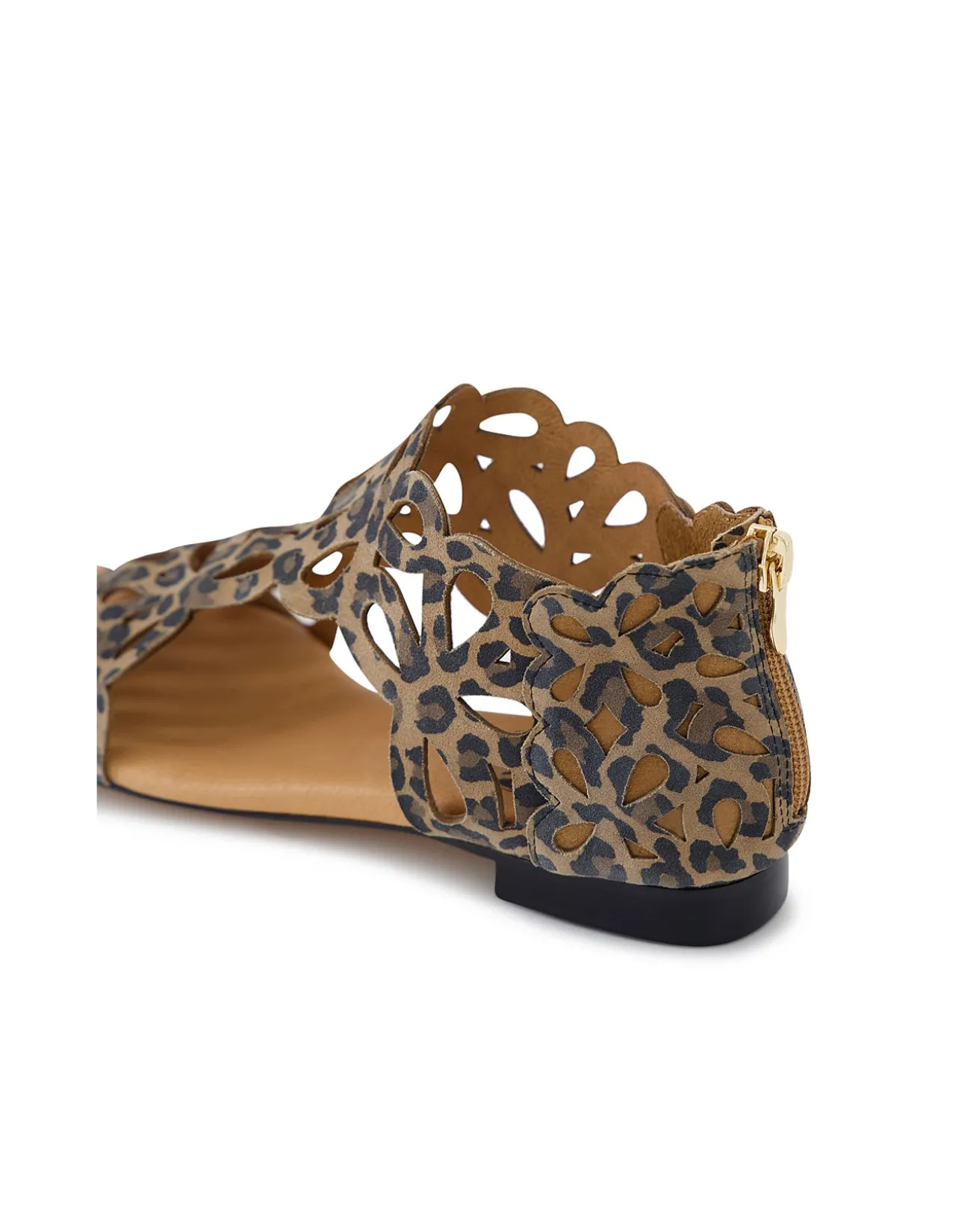 Pietro Laser Cut Leopard Suede Sandals