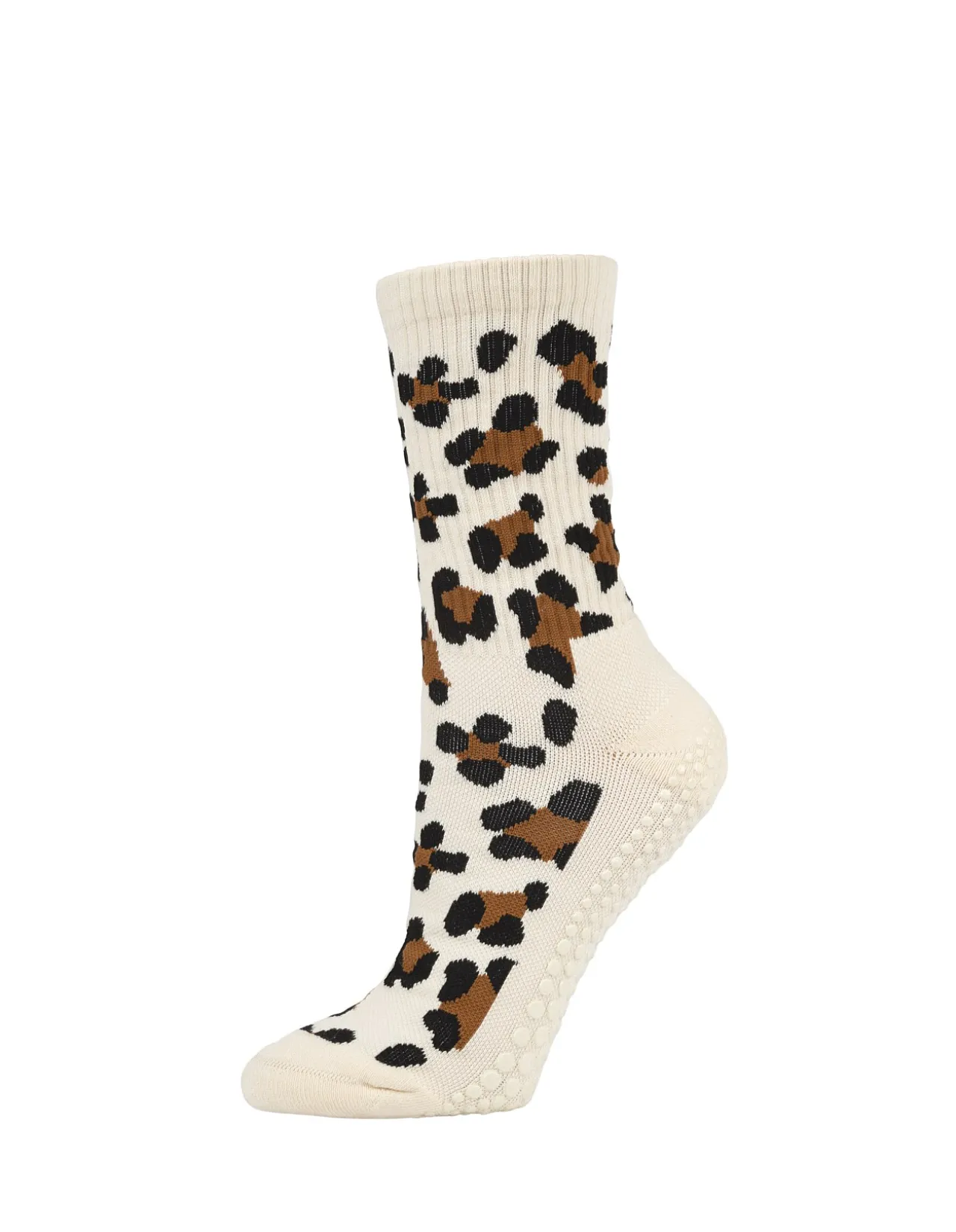 Pilates Cheetah Grip Crew Bamboo Blend Socks