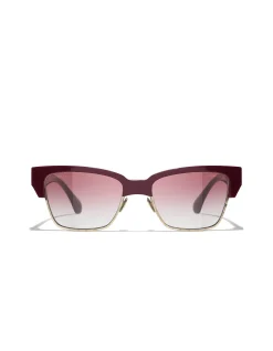 Pillow Red Vendome Gradient Rectangle Sunglasses