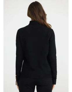 Pilot Knit Gold Button Roll Neck Sweater