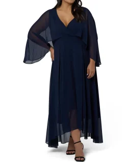 PINK DUSK - ELECTRIC CHEMISTRY CAPE MAXI DRESS