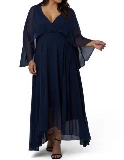 PINK DUSK - ELECTRIC CHEMISTRY CAPE MAXI DRESS