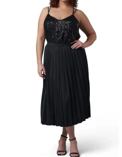 PINK DUSK - MY BEST PLEATED SATIN SKIRT