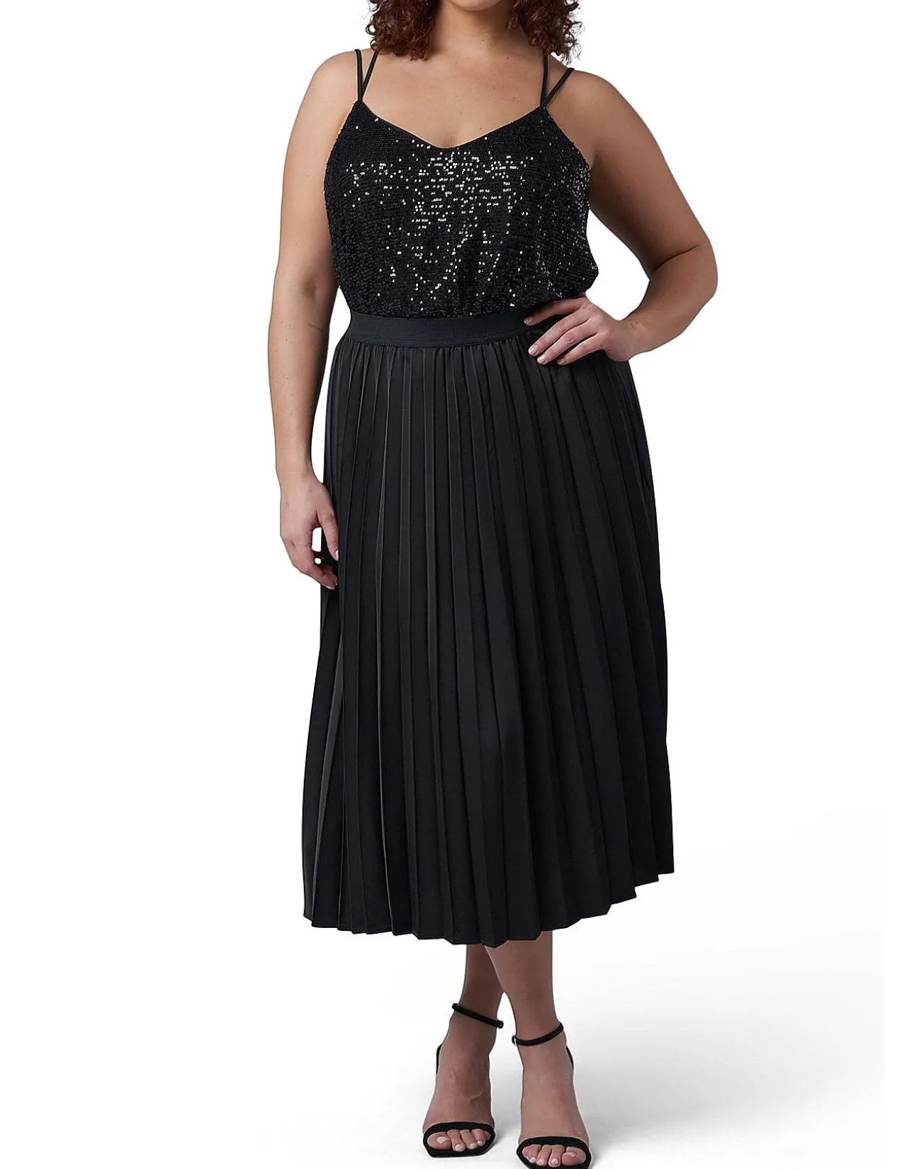PINK DUSK - MY BEST PLEATED SATIN SKIRT