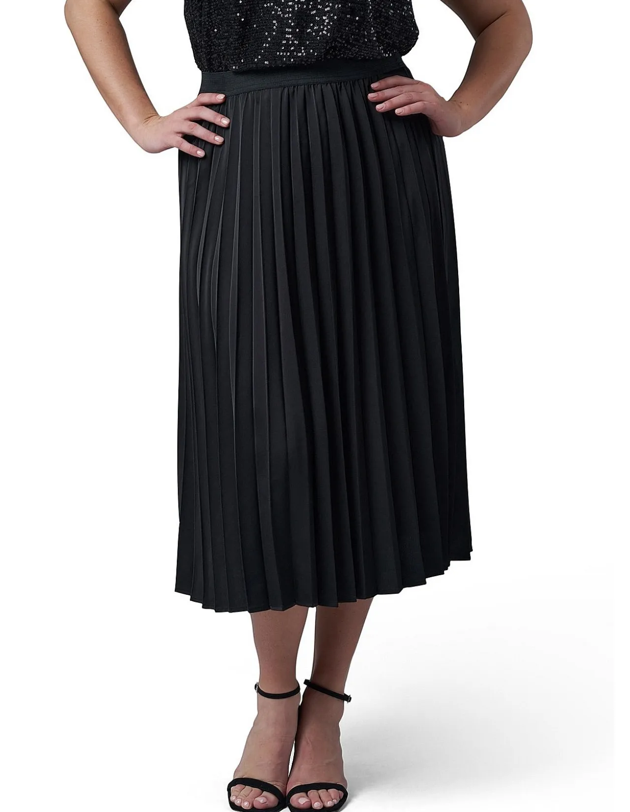 PINK DUSK - MY BEST PLEATED SATIN SKIRT