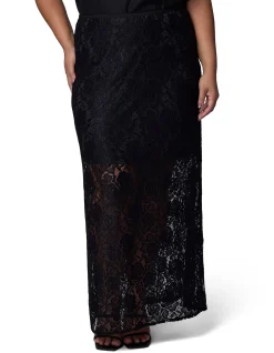 PINK DUSK-CAPTIVATED LACE MAXI SKIRT
