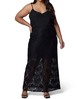 PINK DUSK-CAPTIVATED LACE MAXI SKIRT