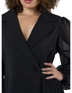 PINK DUSK-FEVERISH NIGHTS TUXEDO MINI DRESS