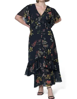 PINK DUSK - LAVINIA FRILL MAXI DRESS