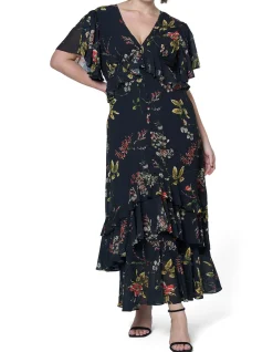 PINK DUSK - LAVINIA FRILL MAXI DRESS