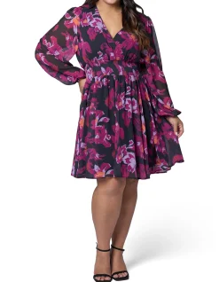 PINK DUSK-RAVISHED MINI DRESS