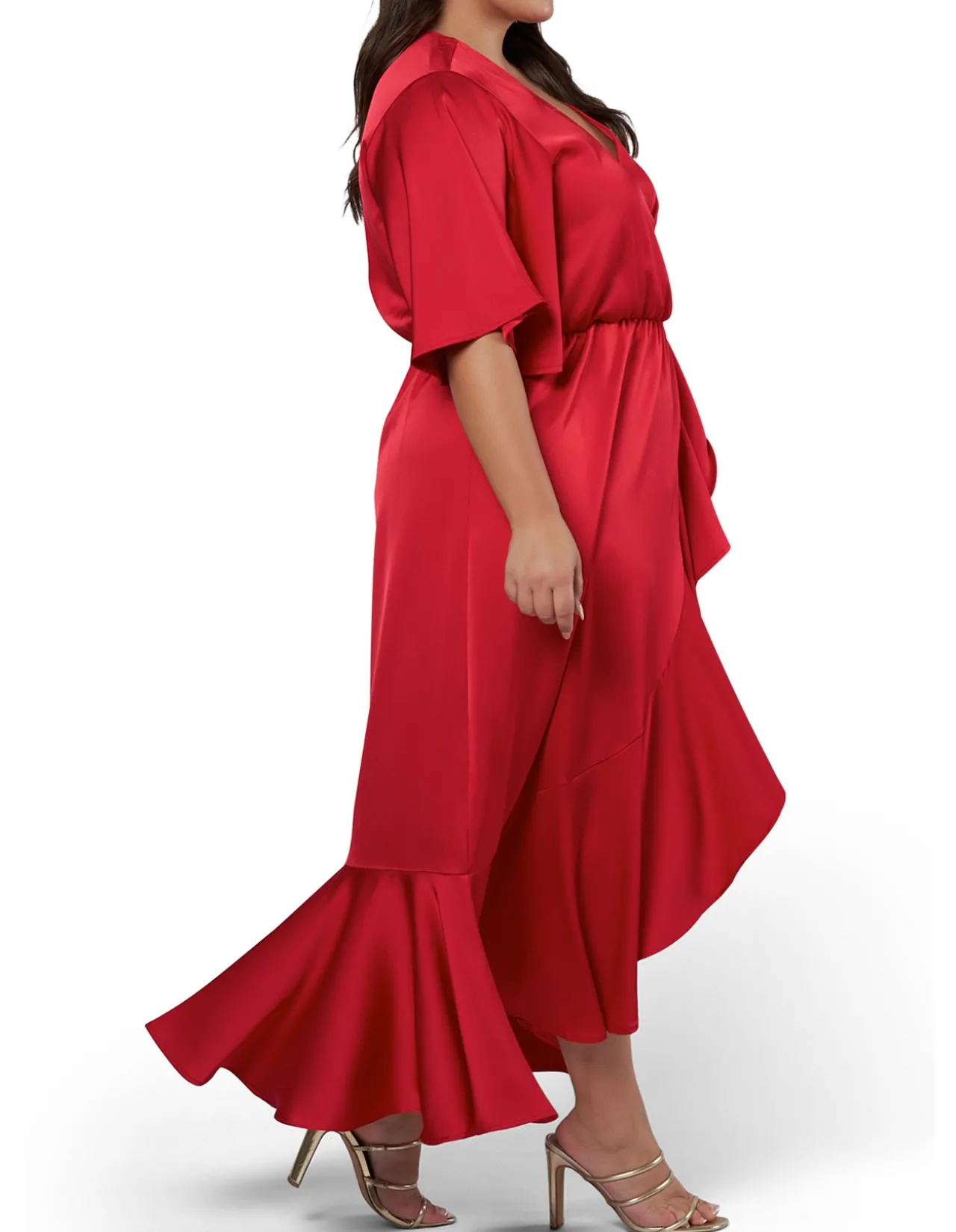 PINK DUSK - SMOULDERING WRAP MAXI DRESS