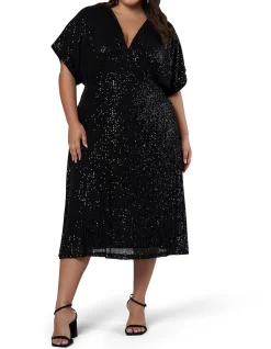 PINK DUSK - WANT YOU SEQUIN MIDI DRESS