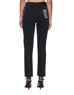 Pinup Mid Rise Slim Straight Denim Jeans