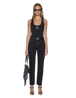 Pinup Mid Rise Slim Straight Denim Jeans