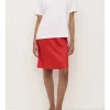 Pippa Silk Knee Length Skirt Chilli