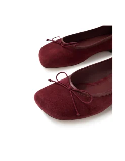 Pirela Square Toe Suede Ballet Flats