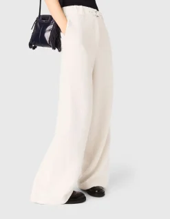 Piumasso Textured Wide Leg Belted Trousers