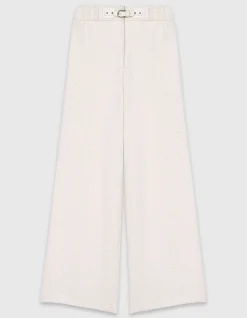 Piumasso Textured Wide Leg Belted Trousers