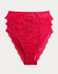 3Pk Jasmine Lace High Waist High Leg Brief
