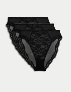 3Pk Jasmine Lace High Waist High Leg Brief