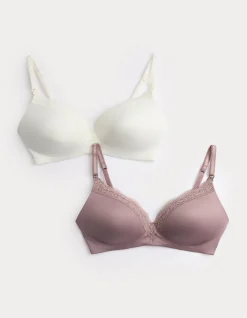 2pk Jasmine Lace Trim Maternity Nursing Bra