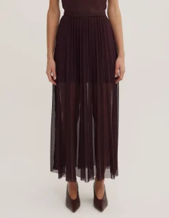 Pleated Mesh Skirt